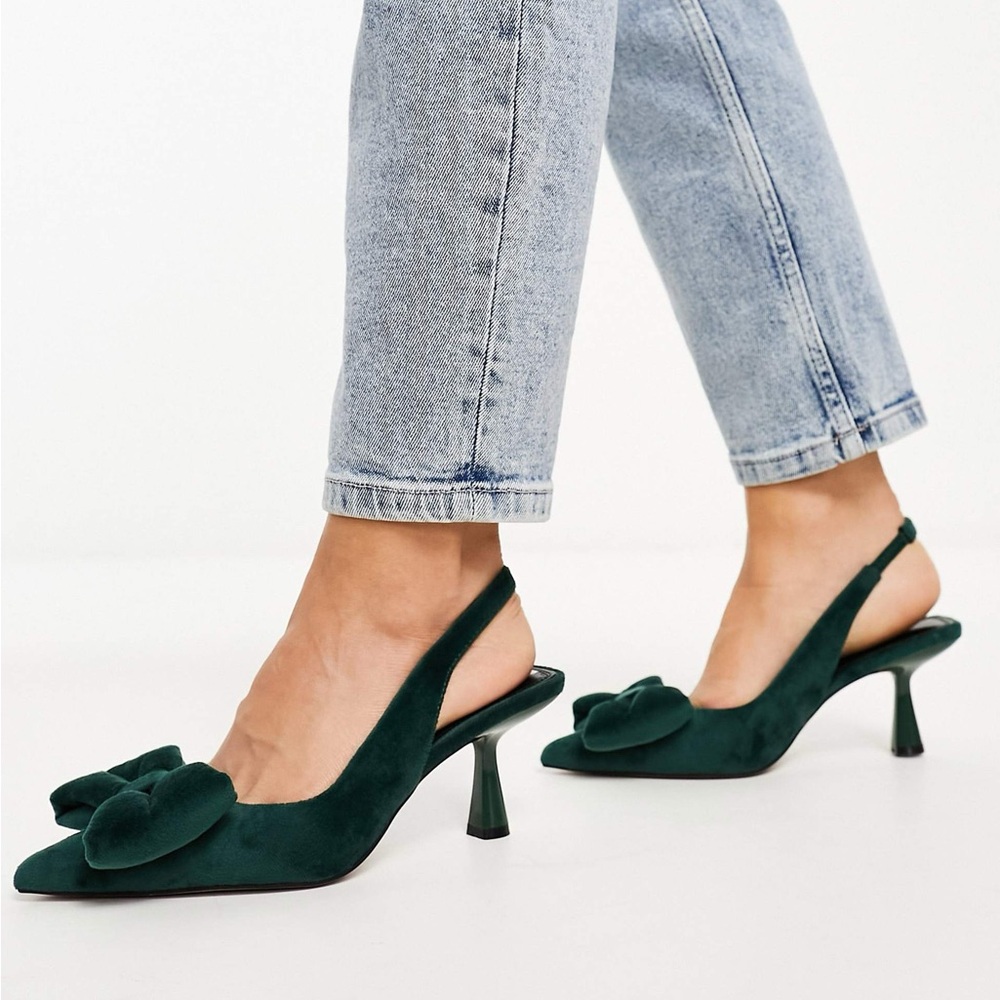 ASOS Dark Green Slingback Heels